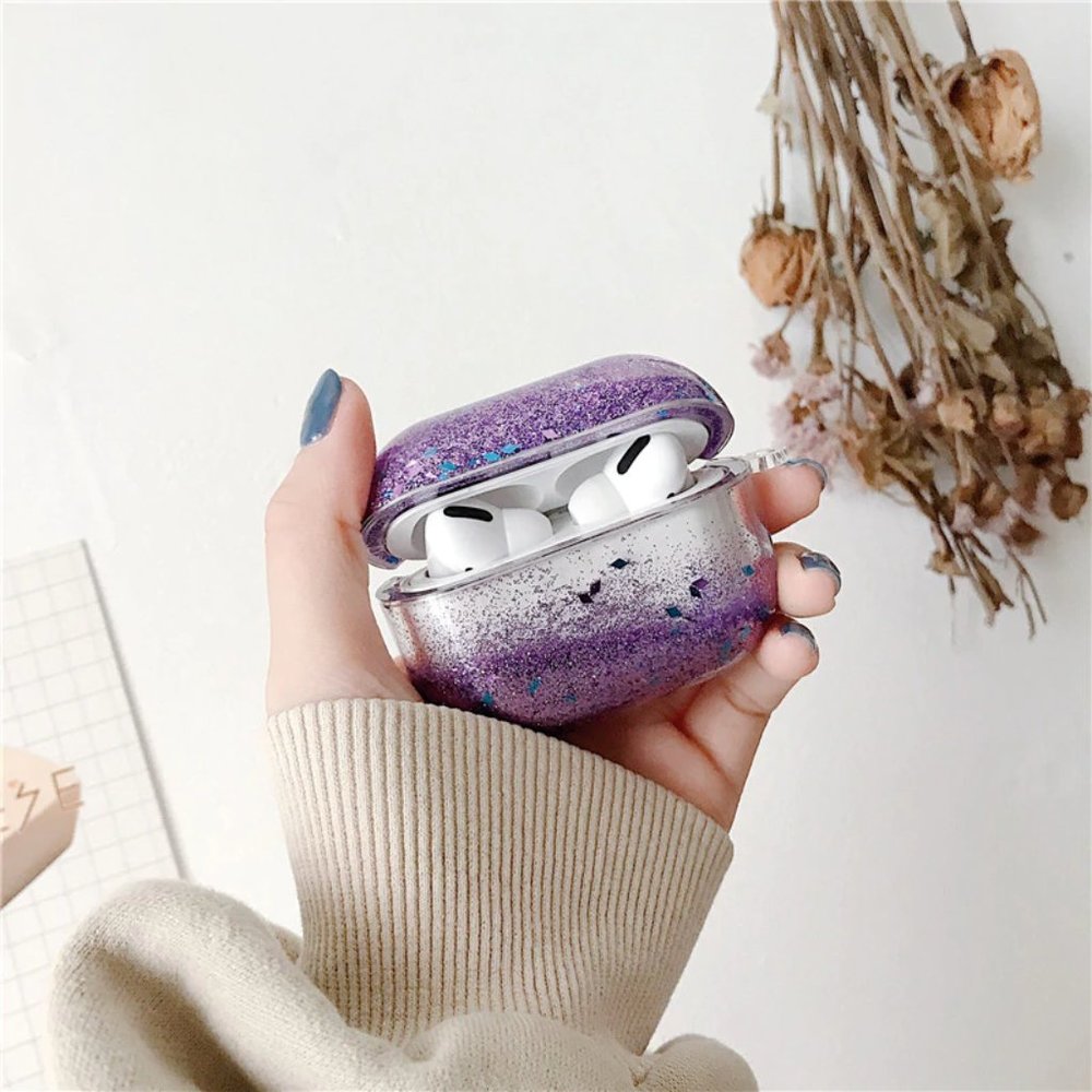 Glitter Liquid Quick Sand Airpods 1 2 Pro case - Picture 4 of 13
